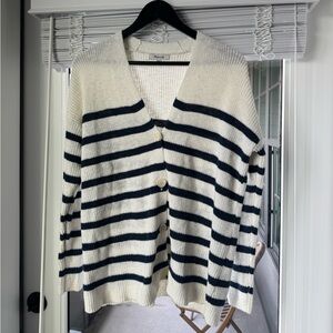 Madewell striped cotton oversized cardigan